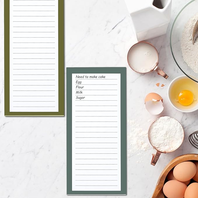 FLIPPED 4 Pack Magnetic Notepads for Refrigerator, Notepad Grocery List Large Magnet Pad for Fridge,Full Magnet Back Design Magnetic Memo Pads for Grocery List, Shopping List, to-Do List(200 Sheets)