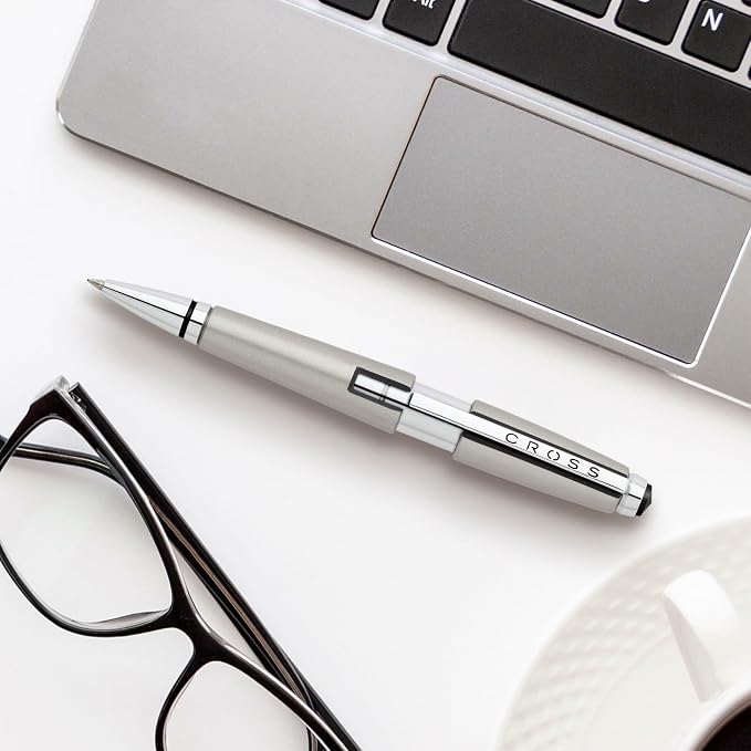 Cross Edge Sonic Titanium Gel Rollerball Pen, Medium Point, Black Ink | Elegant Accessory for Smooth Writing, Capless Slide-Open and Snap-Shut Design, Ergonomic Shape, Comfortable Grip, Gift-Ready