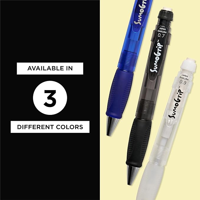 SAKURA 50286 SumoGrip 0.7-mm Pencil with Eraser, Clear Gray