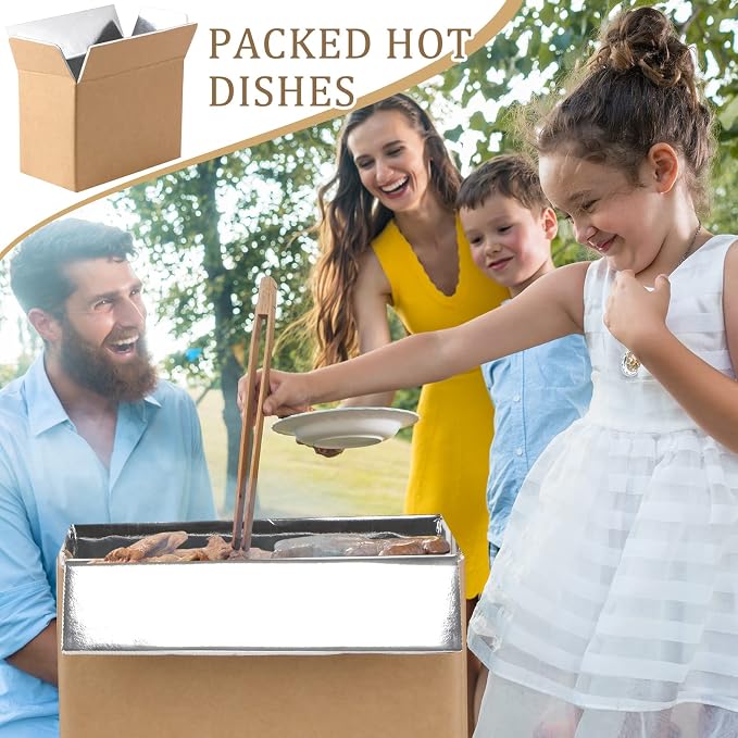 Insulated Shipping Box Cold Double Insulated Carton with Foil Foam Cooler Boxes Delivery Moving Kits Foam Shipping Containers for Mailing Packing, Box Inside 8.7'' x 4.5''x 6.1''(6 Pcs)