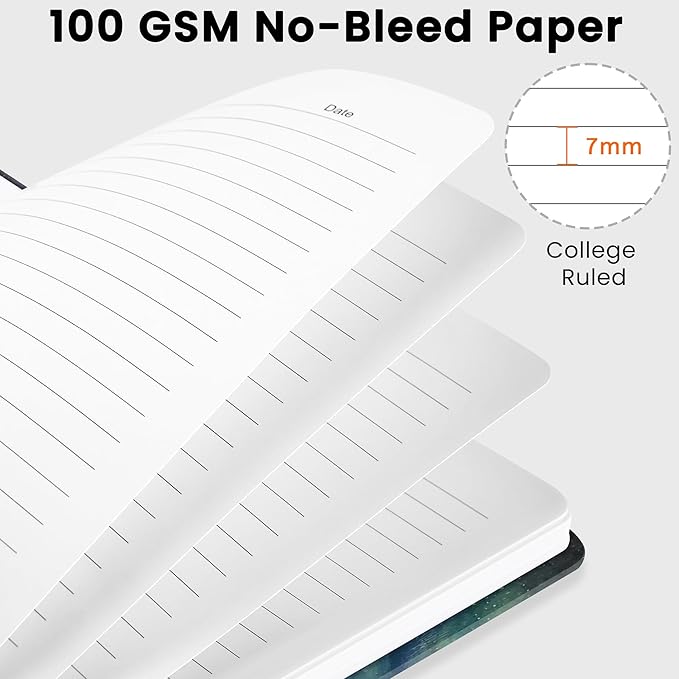 CICPAP Lined Spiral Journal Notebook, A5 College Ruled Notebook for Journaling, Note-Taking, and Daily Planning, Durable Hardcover with an Elegant Design, Aurora