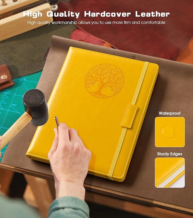 Lined Journal Notebook for Women Men,256 Pages B5 Large Hardcover Leather Journals for Writing,Travel,Business,Work & School,College Ruled Notebooks for Note Taking,Diary Notepad 7.8"×10.2"