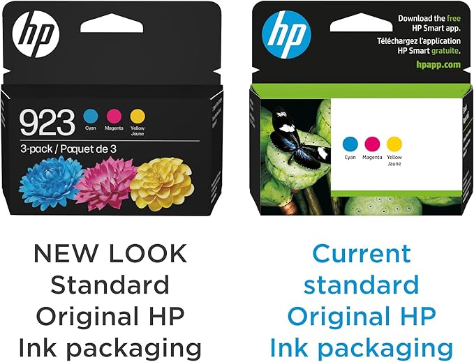 HP 923 Cyan/Magenta/Yellow Standard Yield Ink Cartridges, 3/Pack (6C3Y4LN)