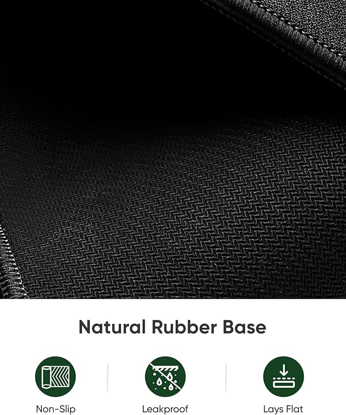 ALOANES Black Waterproof Desk Mat, Large Mouse Pad with Extended Mouse Mat, with Anti Slip Base, Stitched Edge, Grain Jacquard Surface, Perfect for Gamer, Office & Home, 3XL 15.74''x35.43''x0.12''