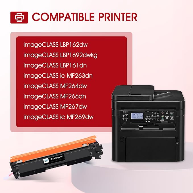051 Toner Cartridge Black for Canon 051H CRG-051H CRG051H MF267dw 2 Pack | Compatible for Canon ImageCLASS MF264dw MF269dw LBP161dn LBP162dw MF263dn MF266dn MF260 LBP160 Series MF269 MF264 Printer