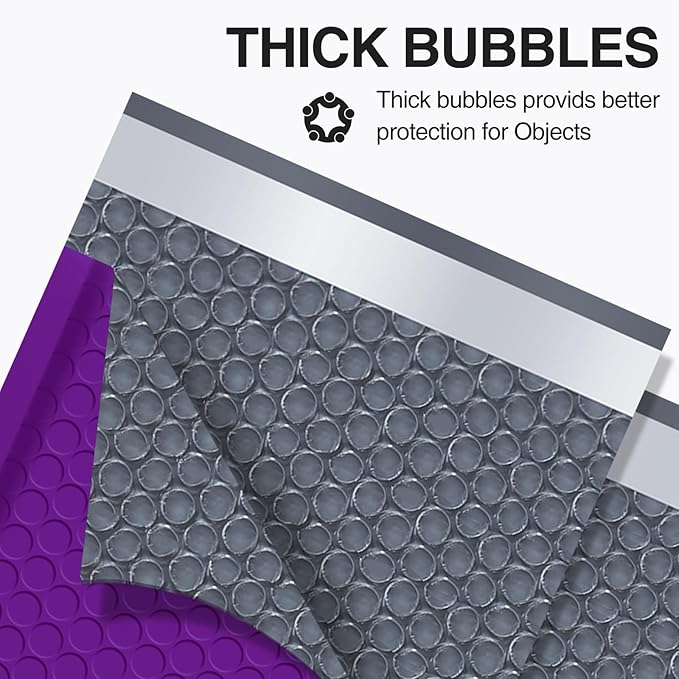 UCGOU Bubble Mailers 12x16 Inch 40 Pack Usable Size 12x15 Inch Large Padded Envelopes Purple Waterproof Packaging Bags for Shipping Self Seal Strong Adhesion Envelopes for Jewelry Makeup Supplies