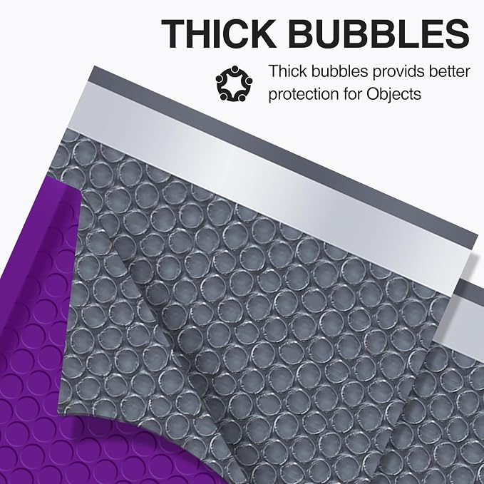 UCGOU Bubble Mailers 8.5x12" 40 Pack Usable Size 8.5x11" Purple Padded | Waterproof Self Seal Adhesive Medium Padded Envelopes for Small Business Bulk Bubble Wrap Mailers for Mailing Jewelry Makeup