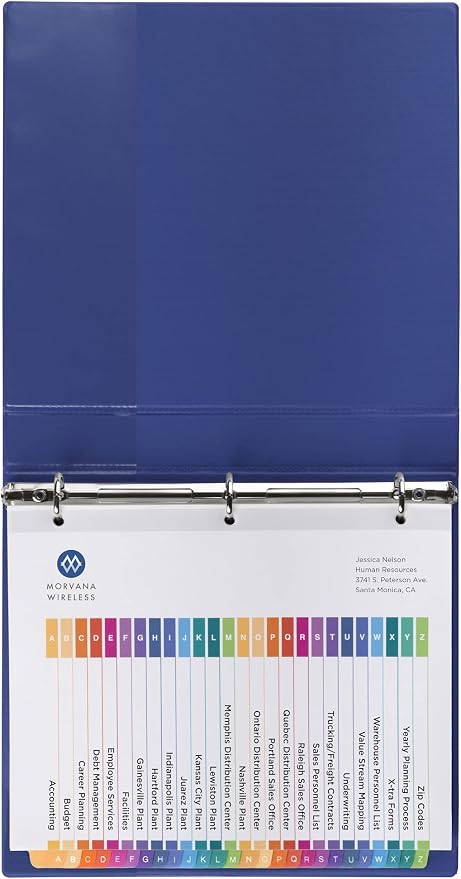 Avery A-Z Dividers for 3 Ring Binders, 26 Tabs per Set, Customizable Table of Contents, Multicolor Tabs, Great for Organizing Reports, Projects, and More (11125)