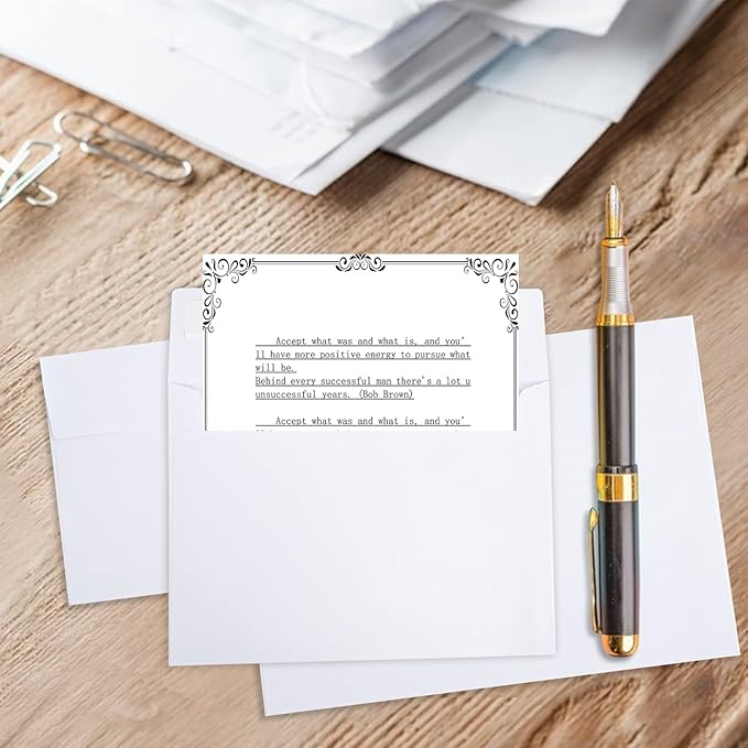100 Pack 4x6 Envelopes - Self Seal White A4 Envelopes for Invitations, Weddings, Greeting Cards & Mailing