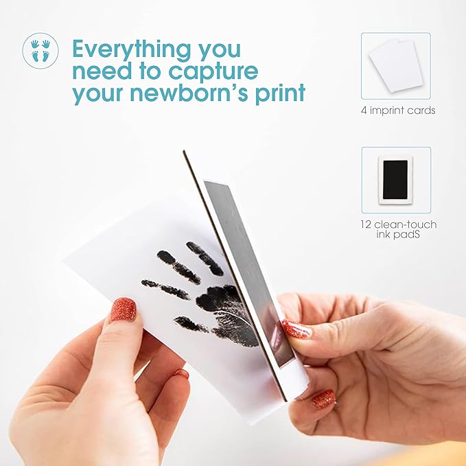 Pearhead 4-Pack Clean-Touch Ink Pad Kit, Mess-Free Inkless Hand and Footprint Kit, Baby Foot Printing Kit, Cat and Dog Paw Print Kit, Suitable for Babies and Pets