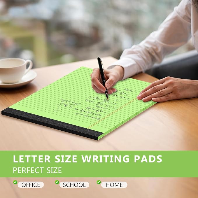 Legal Pads 8.5 x 11 Note Pads Wide Ruled Paper, 4 Pack Colored Notepads | Note Pads 8.5 x 11 Pink Writing Pad Multicolor Notepad with Sturdy White Back Lined Paper Writing Paper Tablets,30 Sheets/Pad