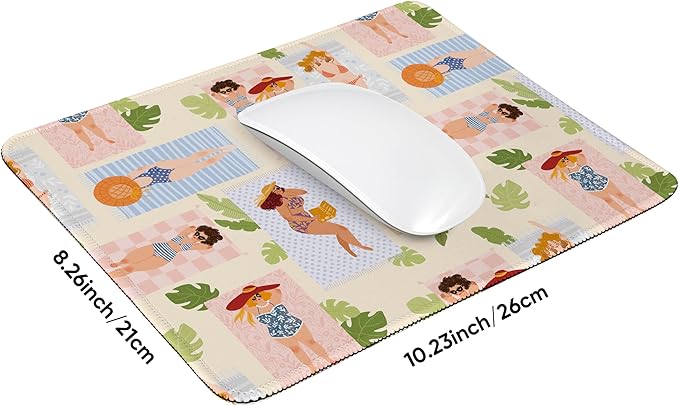 Premium Mouse Pad with Stitched Edges – 10.2 x 8.3 in | Smooth, Washable Mat with Non-Slip Base | Personalized Cute MousePads for Laptop, Computer, Office, Home (Pink Piggy)