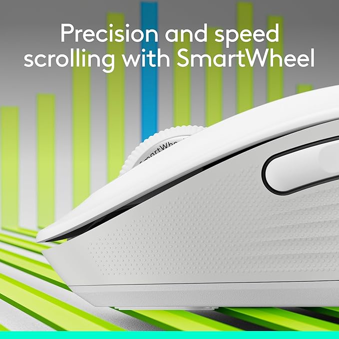 Logitech Signature M650 L Full Size Wireless Mouse - for Large Sized Hands, 2-Year Battery, Silent Clicks, Customizable Side Buttons, Bluetooth, for PC/Mac/Multi-Device/Chromebook - Off White