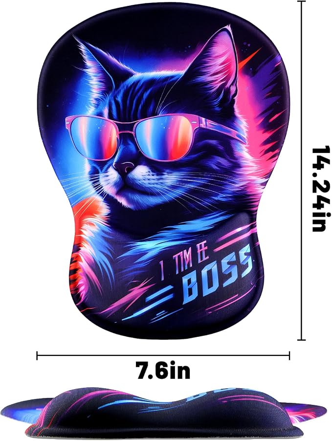 Ergonomic Mouse Pad with Wrist Rest - Gel Wrist Support Mousepad with Non-Slip PU Base for Computer, Laptop, Office & Home