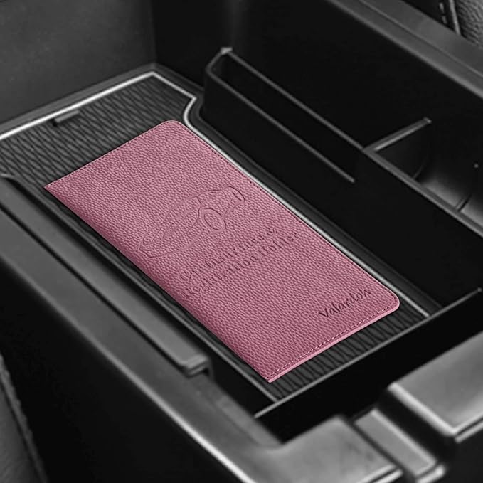 Premium Car Registration and Insurance Card Holder, Car Document Holder for Cards, Driver License & other Essential Documents (Purple)