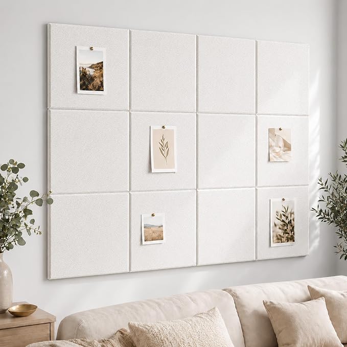 Felt Bulletin Board Tiles, Large Cork Board Alternative,24 x 36 in | 0.35 in modular felt wall tiles for notes, photos, schedules, reminders in offices, classrooms, home and office workspaces