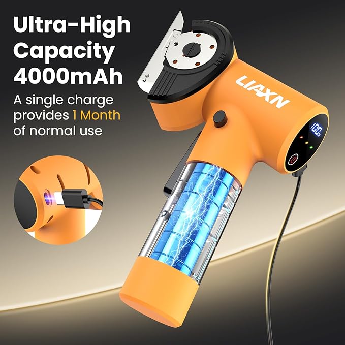 Cardboard Cutter 4000mAh 450RPM 3 Speeds Powerful Cordless Electric Scissors - Cardboard Box Cutter, Power Box Cutter, Rechargeable Electric Scissors for Cardboard Fabric Plastic Carpet Cutting Tool