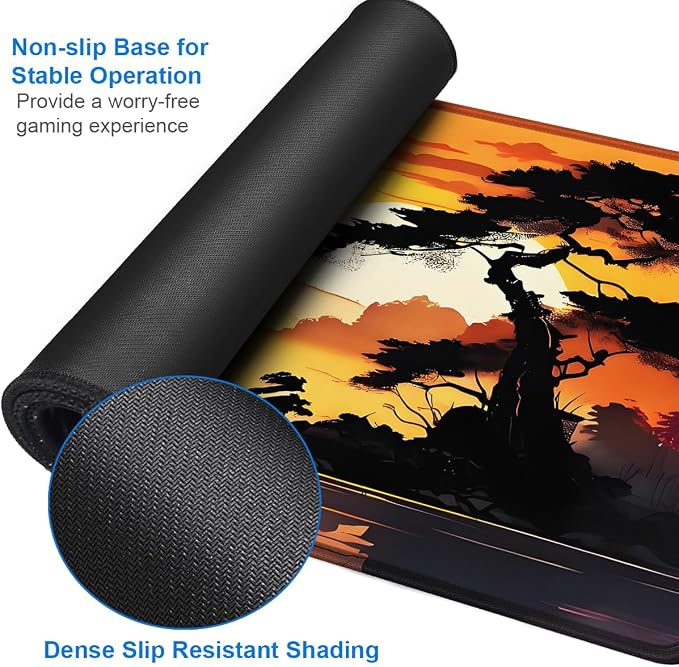 Mouse Pad Gaming, 31.5x15.7 inch Large Extended Computer Keyboard Mouse Mat, Water Resist Non-Slip Mousepad Rubber Base Long XXL Mouse Pad for Work & Gaming, Office & Home, Sunset