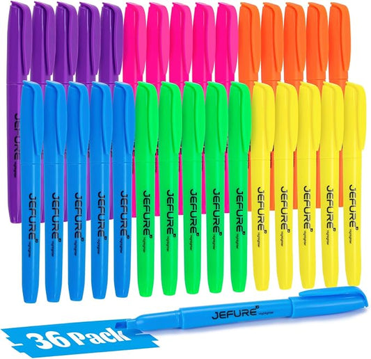 36 Pcs Highlighters, Chisel Tip, Quick Dry, Multiple Colors | Bible Highlighters Bulk, for Studying, Note-Taking, School Supplies for Teachers, Home, Office & Classroom