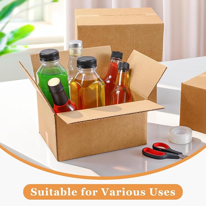 25 Pack 7x5x4 Inches Shipping Boxes, Kraft Corrugated Mailer Boxes, Heavy Duty Cardboard Box, Small Shipping Box for Shipping Packaging Mailing Storage Small Business