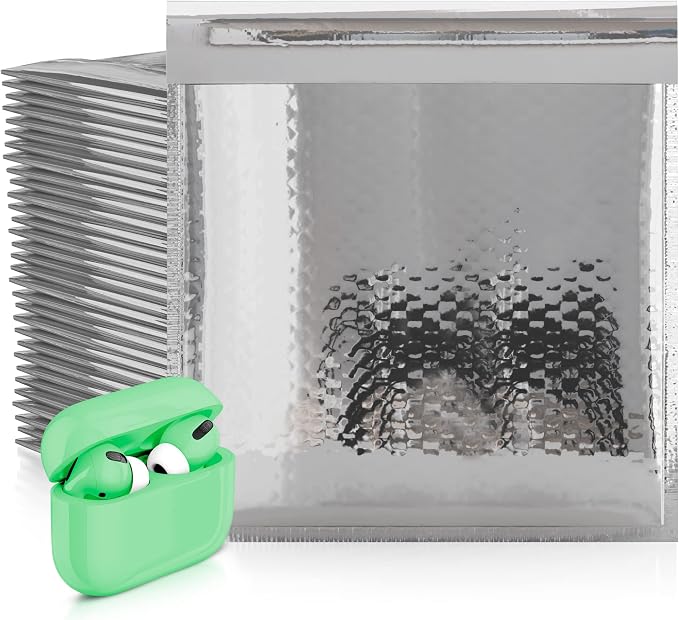 Glamour Metallic Bubble Mailers 7.25 x 11 Inches Silver, 250 Pack Padded Envelopes for Shipping, Mailing, Packaging Protection