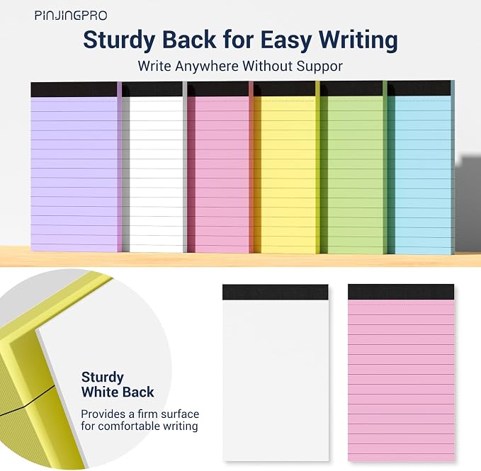 24 Pack Small Notepad Colored Note Pads 3x5 Mini Notepads Pocket Notepad | Server Note Pad Lined Paper for Office Supplies, 30 Sheet/Notepad, Desk Notepads Portable Memo Pads for Teacher School Home