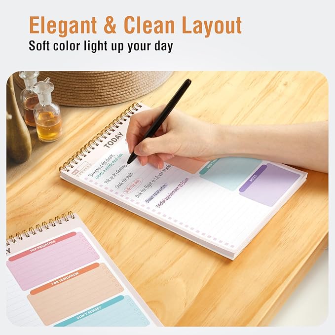 Forvencer To Do List Notepad with 52 Sheets (6.5 x9.8),To Do List Notebook | Undated Daily Planner Organizer for Tasks Checklist & Goal Planning, To Do List for Office, School,Work, Green Block