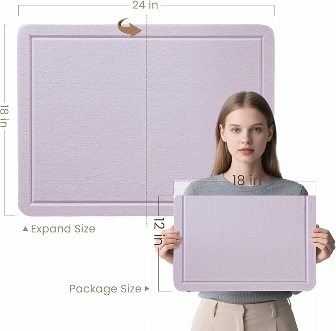 Felt Bulletin Board 24x18 inches, Decorative Pin Board for Home & Office | Cork Board Alternative for Wall with Push Pins, Display Mood Board for Photos, Notes & Reminders