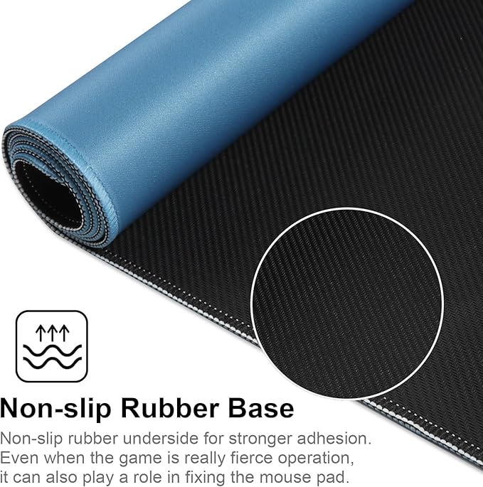 Gaming Mouse Pad,Large Mouse Pad Size 31.5x11.8 Thickness 0.12 inches,Premium-Textured Non-Slip & Waterproof Computer Mousepad with Stitched Edges for Gaming,Office & Home-80x30 Iceblue010