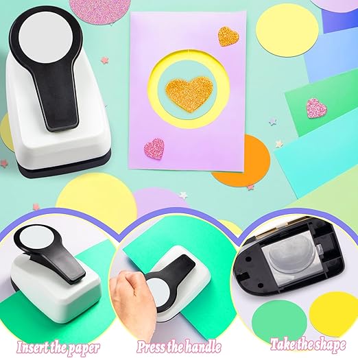 Circle Punch, Hole Puncher for Crafts, Paper Punches for Crafting, 1 inch Circle Hole Punch, Crafts Punches, Round Puncher Cutter
