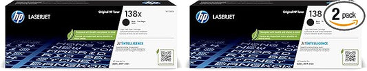 HP 138X Black High-Yield Toner Cartridge | Works LaserJet Pro 3001 Series,LaserJet Pro MFP 3101 Series | W1380X,(Pack of 2)