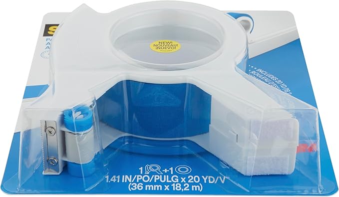 Scotch Blue Painters Tape Applicator, Applies Painter's Tape in One Continuous Strip, Paint Tape Applicator for Trim, Windows and Door Frames, 1.41 Inches x 20 Yards, 1 Starter Roll (TA3-SB-ESF)