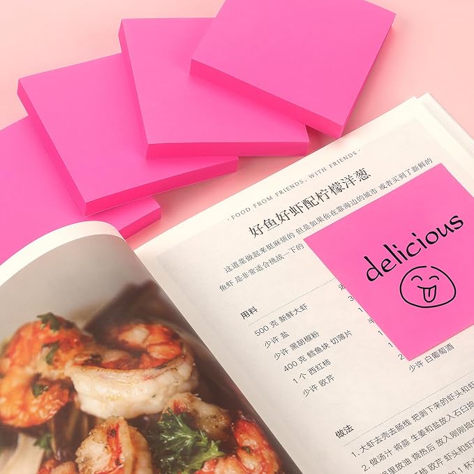 Sticky Notes 3x3 Pop Up with Bright Colors (Rose Red), 4 Pads 90 Sheets/Pad | Bright Rose Red Pop Up Self-Stick Notes Pads, 360 Sheets Total, Perfect for Daily Reminders, Study Notes, and Office Memos