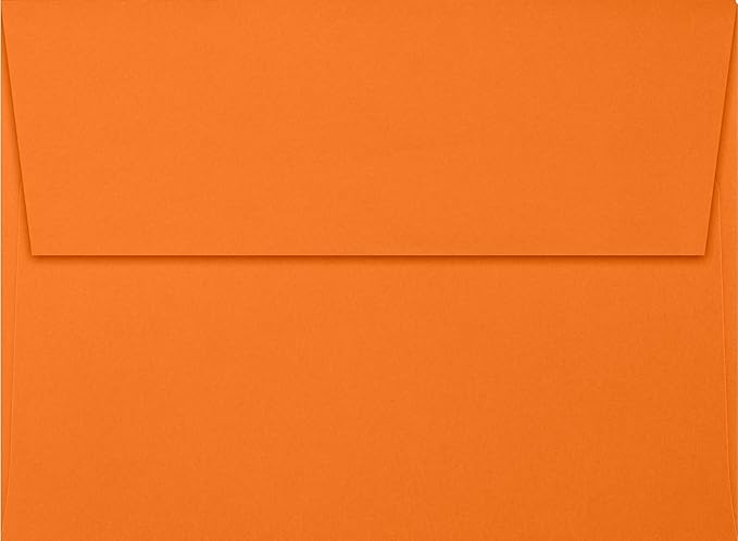 LUXPaper A7 Invitation Envelopes | Peel & Press | 5 1/4" x 7 1/4" | Mandarin Orange | 80lb. Text | 1,000 Qty