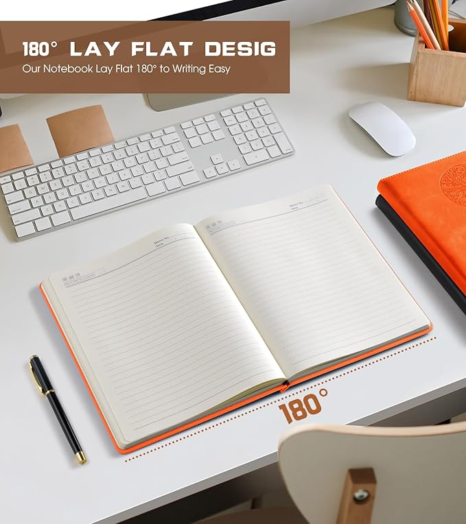 Lined Journal Notebook for Women Men,256 Pages A4 Large Hardcover Leather Journals for Writing,Travel,Business,Work,School,College Ruled Notebooks for Note Taking, Diary Notepad 8.6"×11"