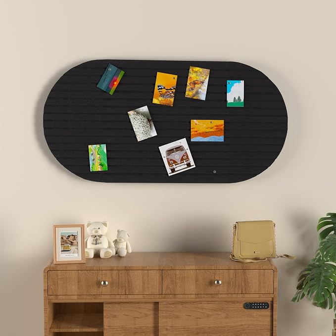 Felt Bulletin Board 47" x 24", Cork Board Alternative with 30 Push Pins | 4 Customizable Modular Decorative Felt Pin Board, Vision Board for Office Home Bedroom Wall Decor, Photo Picture Display