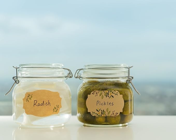 MONEST (250pc/Roll) 3"x2" Floral Pantry Labels | Mason Jar & Bottle Labels