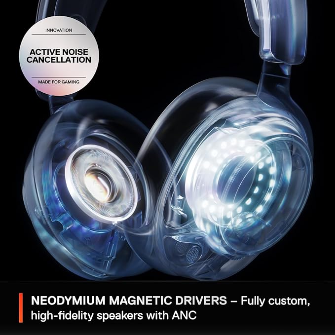 SteelSeries Arctis Nova Pro Wireless Multi-System Gaming Headset — Neodymium Magnetic Drivers — Active Noise Cancellation — 2 Battery System — ClearCast Gen 2 Mic — PC, PS5, PS4, Switch, Mobile