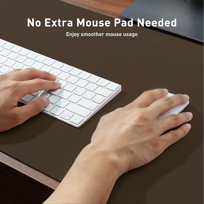 Aothia Leather Desk Pad Protector, Mouse Pad, Office Desk Mat, Non-Slip PU Leather Desk Blotter, Laptop Desk Pad, Waterproof Desk Writing Pad for Office and Home (Coffee, 36" x 17")