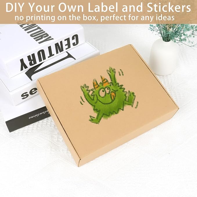 30 Pack 10x8x2 Brown Shipping Boxes Medium, Corrugated Cardboard Boxes for Packaging Small Business
