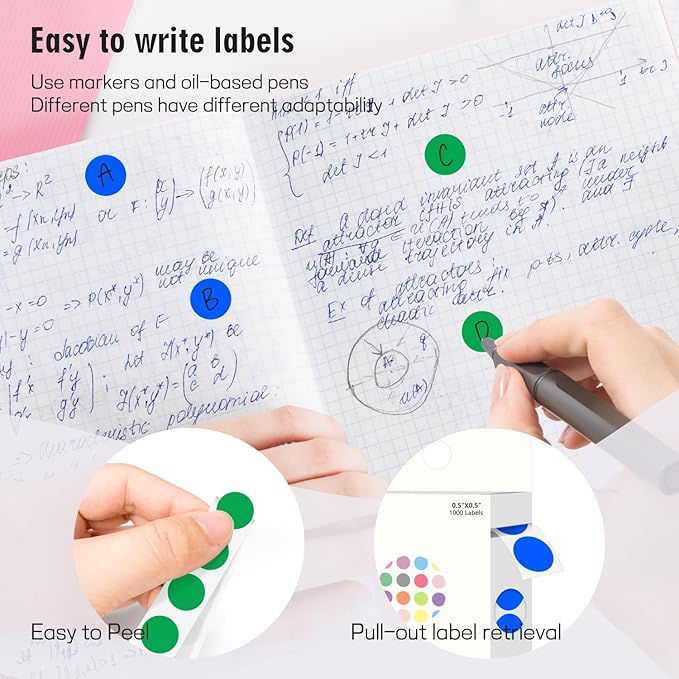 PARLAIM 1/2" Circle Dot Stickers 2 Rolls Pack 2000 Color Coded Labels for Home Commerce Business, Green + Blue