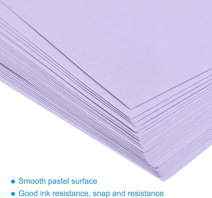 MECCANIXITY 100 Sheets Colored Copy Paper 8.3 x 5.8 Inch Printer Paper 80gsm Light Purple for Office Printing, Document Copying, Invitations, Forms, Art Projects