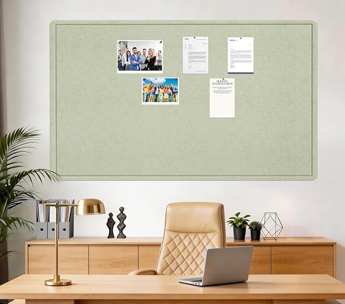 Extra Large Bulletin Board 96" x 48", Felt Pin Board, Sage Green | Cork Board Alternative for Wall, Foldable Self-Adhesive Vision Board Prayer Board with Pushpins for Classroom, Office, Home