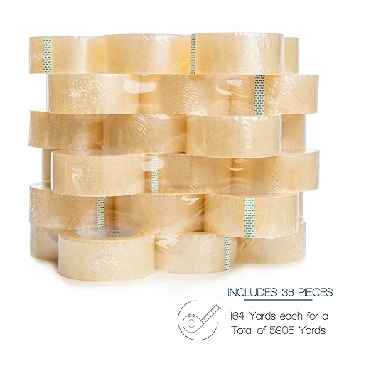 Clear Packing Tape, 36 Rolls Heavy Duty Packaging Tape for Shipping Packaging Moving Sealing, Thicker Clear Packing Tape, 1.88 inches Wide, 164 Yards Per Roll, 5904 Total Yards
