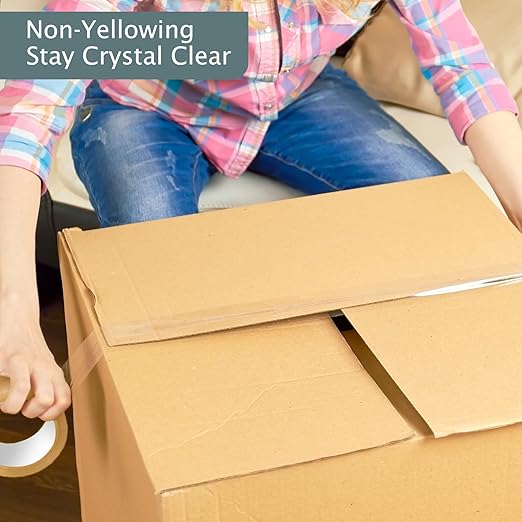 36 Rolls Thin Heavy Duty Carton Sealing Clear Packing Tape 2 Inch x 55 Yards 3" Core 2 Mil Thick, Strong Pressure-Sensitive Adhesive Packaging Tape for Storage Moving Mailing Box Shipping