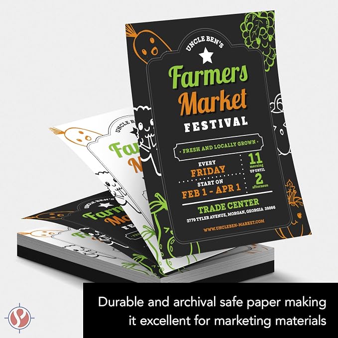 Bright White Paper - Multipurpose Office Print Writing Copy - Flyers, Posters, Design Proposals, Business Documents | 8.5 x 11 | 70lb Text (28lb Bond) | Acid Free Paper | 100 Sheets per Pack