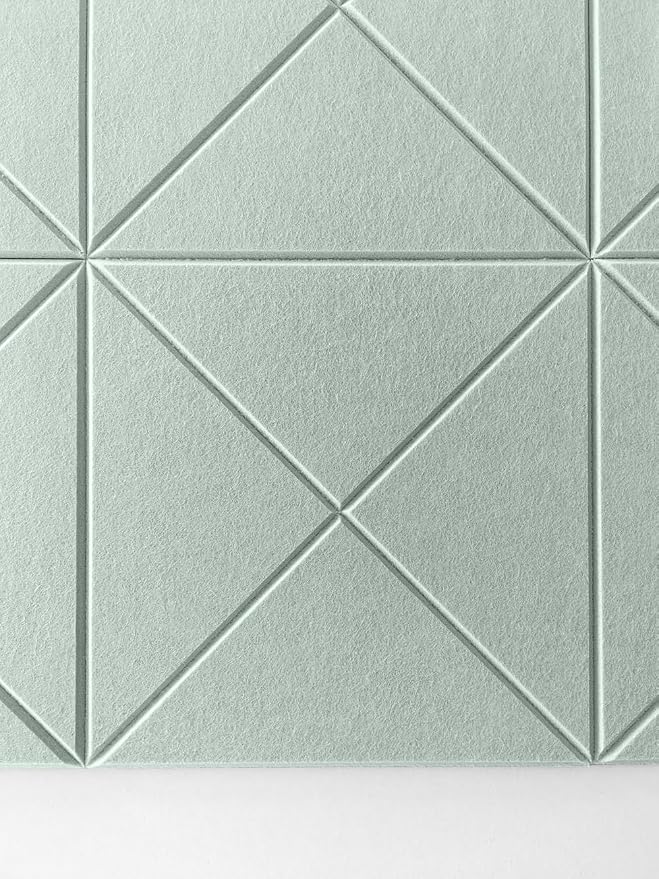 6 Pack Decorative Felt Wall Tiles (11.8” x 11.8”) - Modern Bulletin Board for Home Office & Classroom, Self-Adhesive Cork Board Alternative for Kids Artwork, Photos & Pin Display - Mint