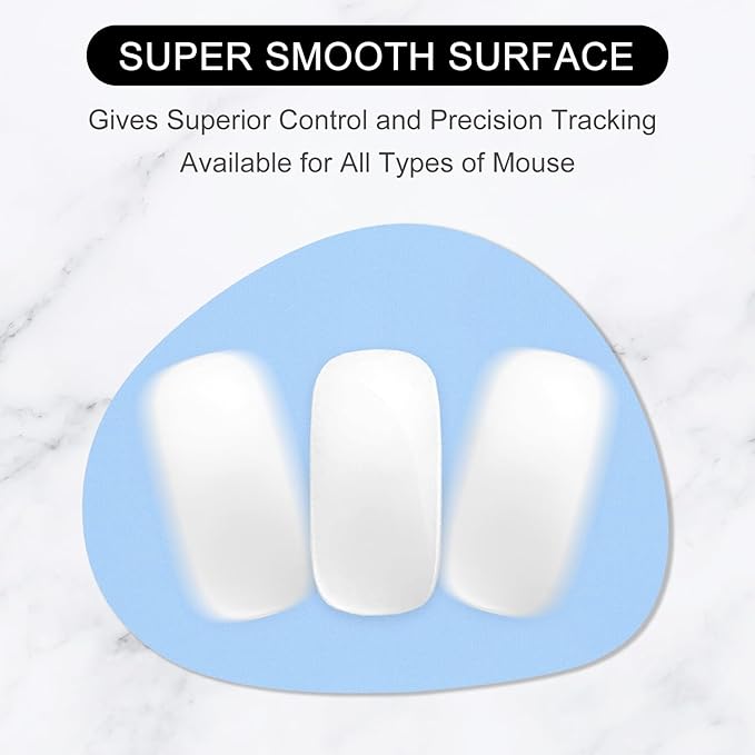 Hsurbtra Mouse Pad, Premium-Textured Small Oval Mousepad 8.7 x 7.1 Inch Blue, Thick 3 mm Anti-Slip Waterproof Rubber Pretty Cute Computer Mat for Office Home Gaming Laptop Men Women Kids