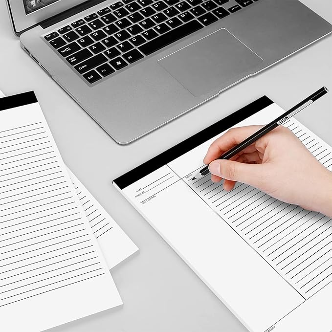 6 Pack Notepads 8.5 x 11, 300 Sheets College Ruled Legal Pads Lined Paper Writing Pads, White Note Pads Notebook for Office Business School College, 50 Sheets/Pad, Letter-Trim Perforated