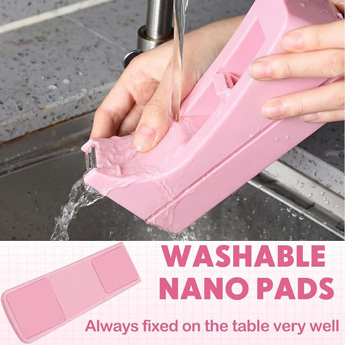 Yahenda 10 Pack Tape Dispenser, 20 Refills Weighted Non Skid,Pink | 0.7x985 Inch Invisible Tape Refills Included, Weighted Non-slip Base for Office Home School Desktop, Value Set for Wrapping